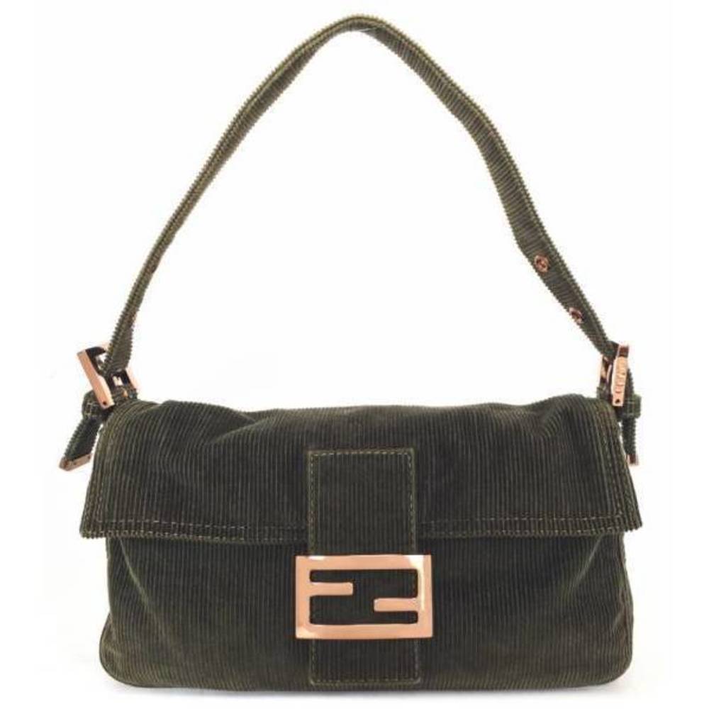 Fendi Green Bucket Handbag Moss Bag Mini Mamma Corduroy